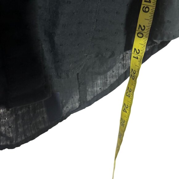 Cinch Black Swiss Dot Long Sleeve Pearl Button Up Top Large - Picture 5 of 7